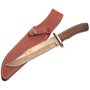 Beretta Stampede Bowie, Walnut Handle, Leather Sheath, Plain Beretta ...